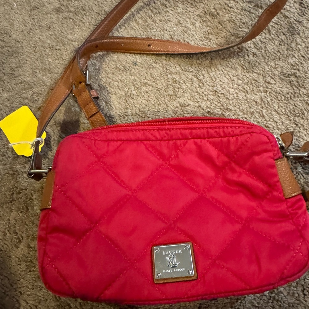 Ralph Lauren Red Quilted Crossbody Bag